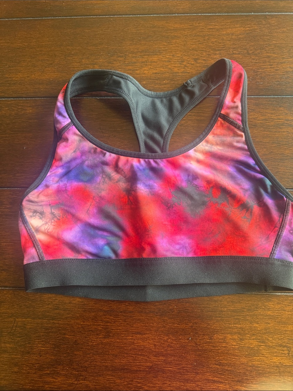 Champion Tie-Dye Racerback Sports Bra - Red & Purple